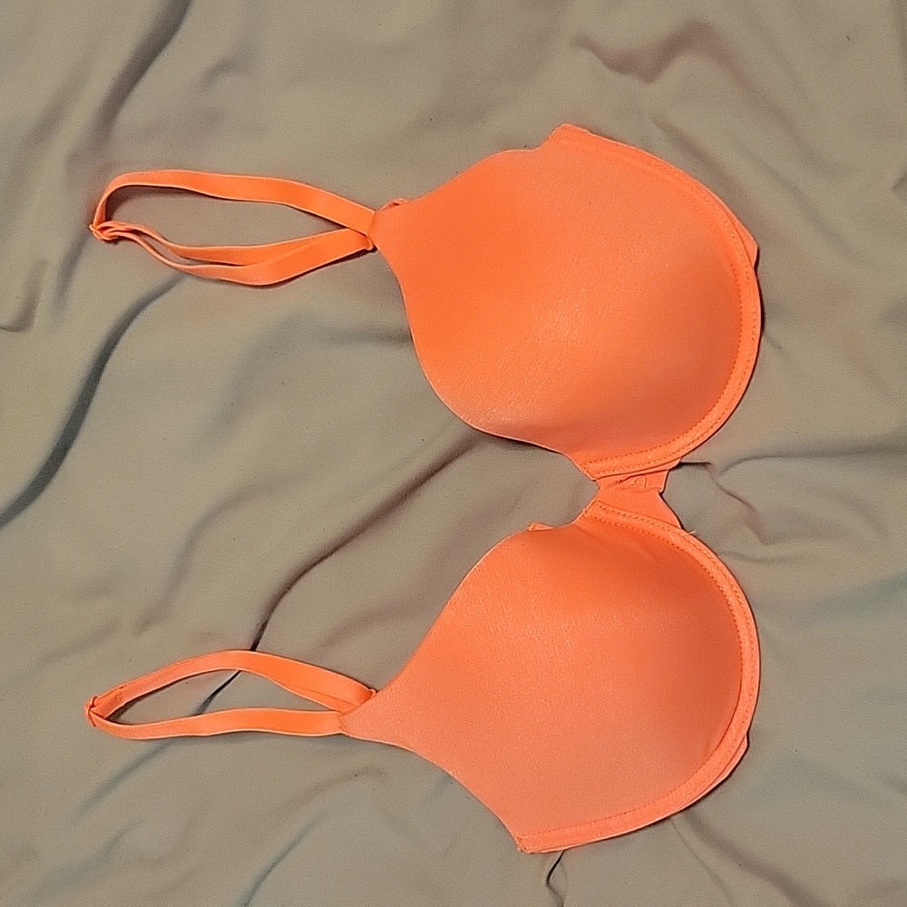 Victoria's Secret Uplift Semi Demi Bra 32D Orange